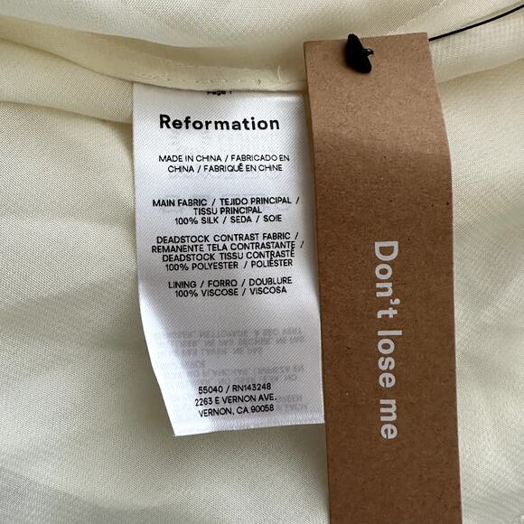 Reformation Zaire Dress Ivory - Picture 11 of 14